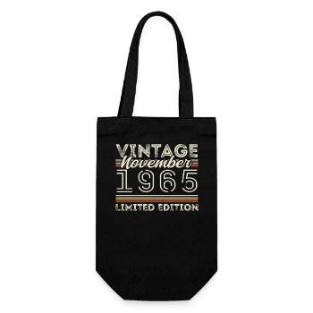 Born November 1965 Birthday November 1965 - Gift Bag for Bottles - black - Front