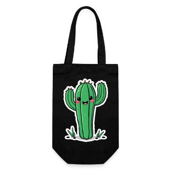 HAPPY CACTUS - Gift Bag for Bottles - black - Front
