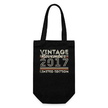 Jahrgang November 2017 Geburtstag November 2017 - Geschenkbeutel für Flaschen - Schwarz - Vorne