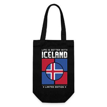 Iceland - Gift Bag for Bottles - black - Front
