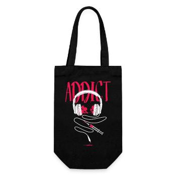For a DJ - Music addiction - Gift Bag for Bottles - black - Front