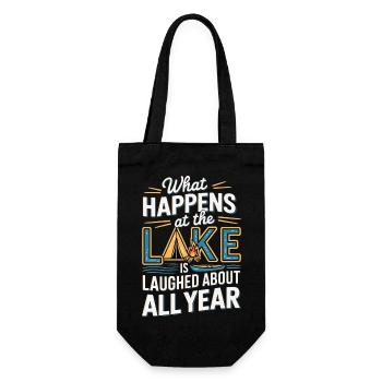 What Happens At The Lake Is Laughed About 7 - Geschenkbeutel für Flaschen - Schwarz - Vorne