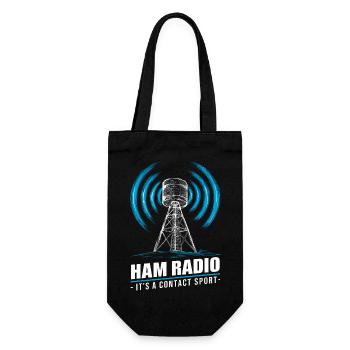 Ham Radio – Contact is everything! - Gift Bag for Bottles - black - Front