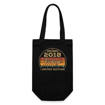 November 2018 - Geburtstagsgeschenk November 2018 - Geschenkbeutel für Flaschen - Schwarz - Vorne