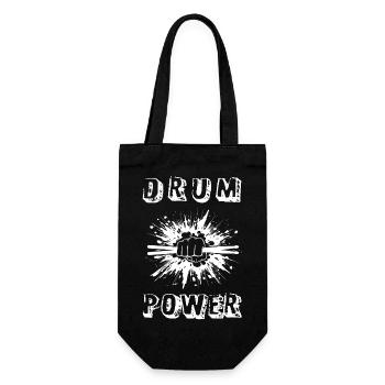 "DRUM POWER" - Drums - Percussion - Gift Bag for Bottles - black - Front