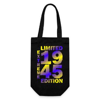 80th birthday, born in 1945, 80 years old - Gift Bag for Bottles - black - Front