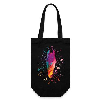 pferdekopf bunt - Geschenkbeutel für Flaschen - Schwarz - Vorne