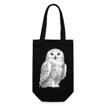 Snowy Owl - Gift Bag for Bottles - black - Front