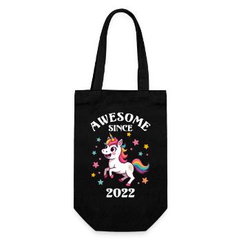 Awesome Since 2022 - Kids Birthday Unicorn - Gift Bag for Bottles - black - Front