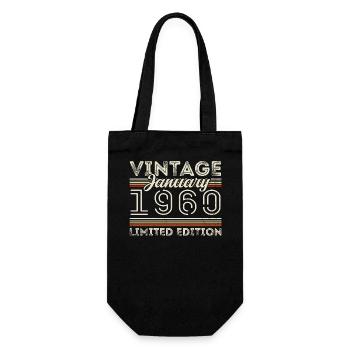 Janvier 1960 Né en 1960 - Anniversaire Janvier 1960 - Sac à bouteille - noir - Devant