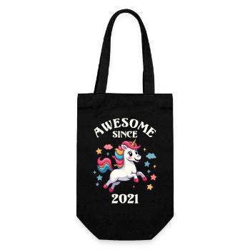 Super depuis 2021 - Licorne d’anniversaire enfant - Sac à bouteille - noir - Devant