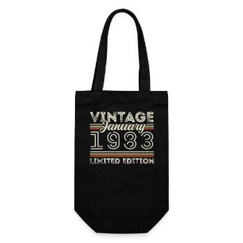 Januar 1983 Jahrgang 1983 - Geburtstag Januar 1983 - Geschenkbeutel für Flaschen - Schwarz - Vorne