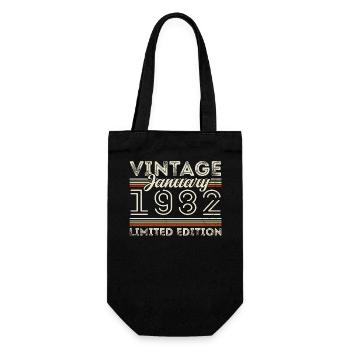 Januar 1982 Jahrgang 1982 - Geburtstag Januar 1982 - Geschenkbeutel für Flaschen - Schwarz - Vorne
