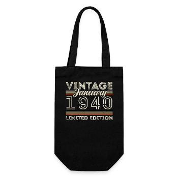 January 1940 Born in 1940 - Birthday January 1940 - Gift Bag for Bottles - black - Front