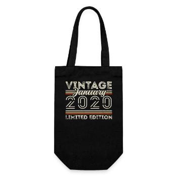 Januar 2020 Jahrgang 2020 - Geburtstag Januar 2020 - Geschenkbeutel für Flaschen - Schwarz - Vorne