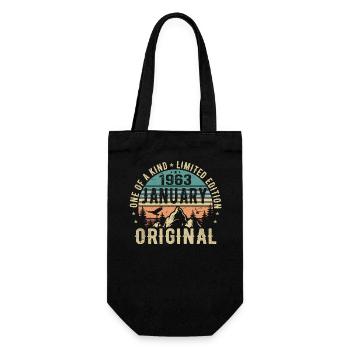 Birthday Gift January 1963 - January 1963 - Gift Bag for Bottles - black - Front