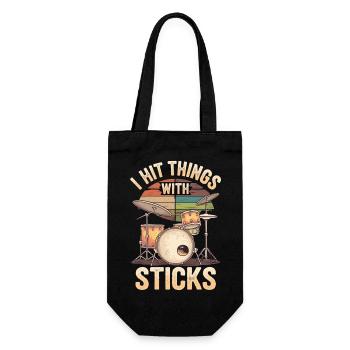 I Hit Things With Sticks 20 - Geschenkbeutel für Flaschen - Schwarz - Vorne
