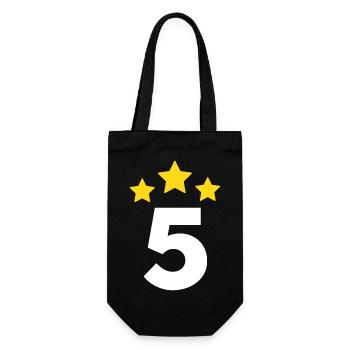 5 Year Star - 5th Anniversary Gift - Gift Bag for Bottles - black - Front
