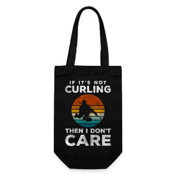 curling player rink - Gift Bag for Bottles - black - Front