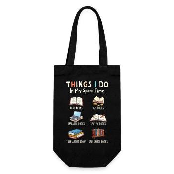 Was ich in meiner Freizeit mache: Alles über Büche - Geschenkbeutel für Flaschen - Schwarz - Vorne