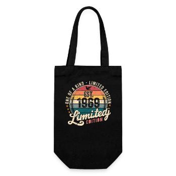 Geburtstagsgeschenk 1969 Jahrgang 1969 Retro 1969 - Geschenkbeutel für Flaschen - Schwarz - Vorne