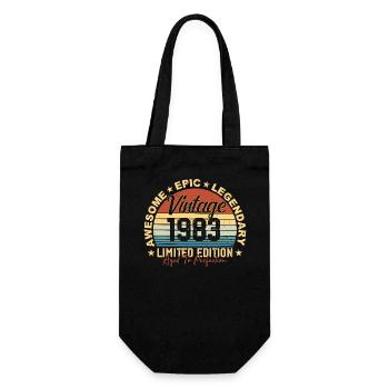 Retro 1983 Vintage Birthday 1983 Gift 1983 - Gift Bag for Bottles - black - Front