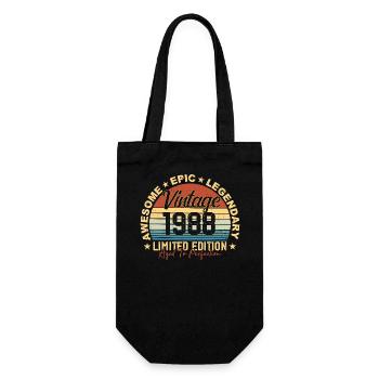 Rétro 1988 Vintage Anniversaire 1988 Cadeau 1988 - Sac à bouteille - noir - Devant