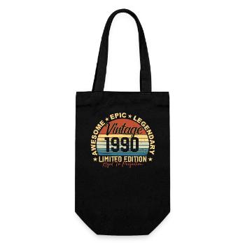 Rétro 1990 Vintage Anniversaire 1990 Cadeau des années 1990 - Sac à bouteille - noir - Devant