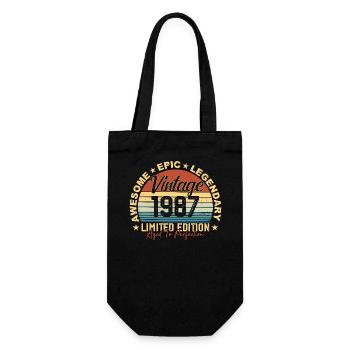 Rétro 1987 Vintage Anniversaire 1987 Cadeau 1987 - Sac à bouteille - noir - Devant