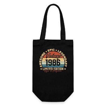 Retro 1986 Vintage Birthday 1986 Gift 1986 - Gift Bag for Bottles - black - Front