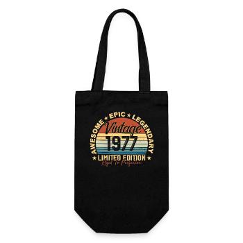 Retro 1977 Vintage Birthday 1977 Gift 1977 - Gift Bag for Bottles - black - Front