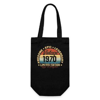 Rétro 1970 ' s Vintage Anniversaire 1970 ' s Cadeau 1970 - Sac à bouteille - noir - Devant
