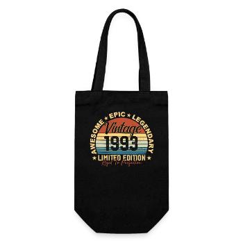 Retro 1993 Vintage Birthday 1993 Gift 1993 - Gift Bag for Bottles - black - Front