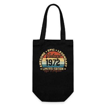 Rétro 1972 Vintage Anniversaire 1972 Cadeau 1972 - Sac à bouteille - noir - Devant