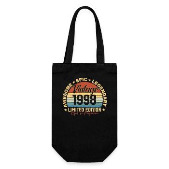 Retro 1998 Vintage Birthday 1998 Gift 1998 - Gift Bag for Bottles - black - Front