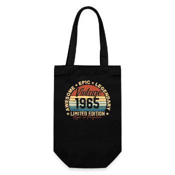 Retro 1965 Jahrgang Geburtstag 1965 Geschenk 1965 - Geschenkbeutel für Flaschen - Schwarz - Vorne