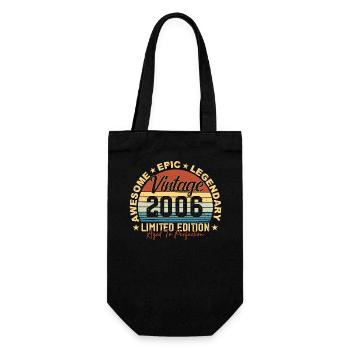 Retro 2006 Vintage Birthday 2006 Gift 2006 - Gift Bag for Bottles - black - Front