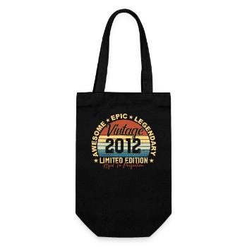 Retro 2012 Vintage Birthday 2012 Gift 2012 - Gift Bag for Bottles - black - Front
