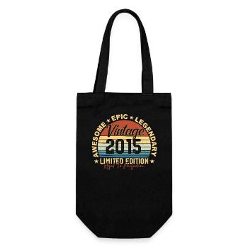 Retro 2015 Vintage Birthday 2015 Gift 2015 - Gift Bag for Bottles - black - Front