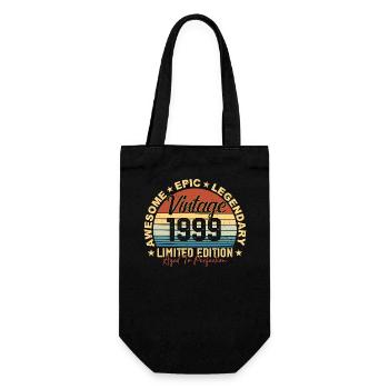 Retro 1999 Vintage Birthday 1999 Gift 1999 - Gift Bag for Bottles - black - Front