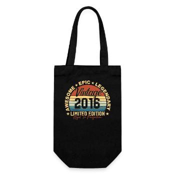Retro 2016 Vintage Birthday 2016 Gift 2016 - Gift Bag for Bottles - black - Front