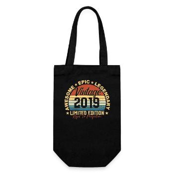 Retro 2019 Vintage Birthday 2019 Gift 2019 - Gift Bag for Bottles - black - Front