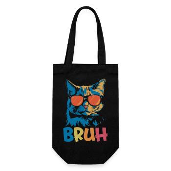 Bruh Cat - Gift Bag for Bottles - black - Front
