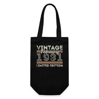 February 1981 Anniversary Gift - February 1981 - Gift Bag for Bottles - black - Front