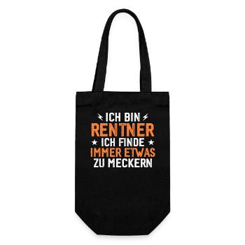 Rentner immer etwas zu meckern lustig - Geschenkbeutel für Flaschen - Schwarz - Vorne