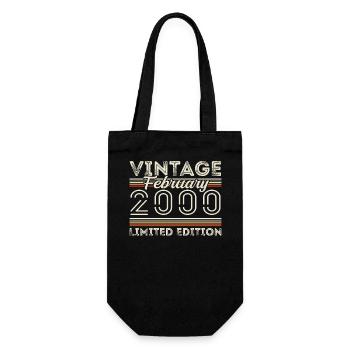 February 2000 Anniversary Gift - February 2000 - Gift Bag for Bottles - black - Front