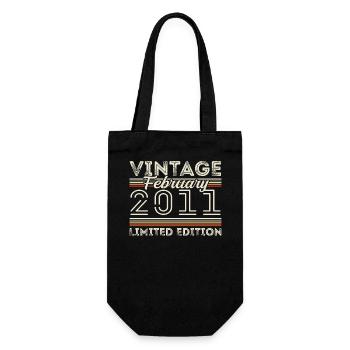 February 2011 Anniversary Gift - February 2011 - Gift Bag for Bottles - black - Front