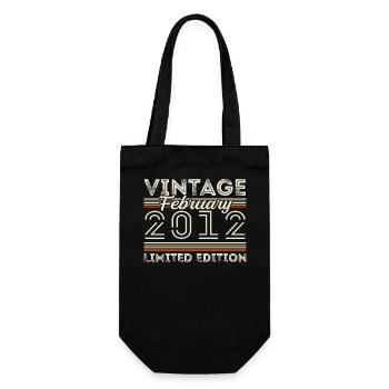 February 2012 Anniversary Gift - February 2012 - Gift Bag for Bottles - black - Front