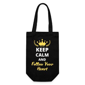 “Keep Calm and Follow Your Heart” - Motivant - Sac à bouteille - noir - Devant