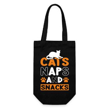 Cat Slogan Motif for Cat Lovers - Gift Bag for Bottles - black - Front